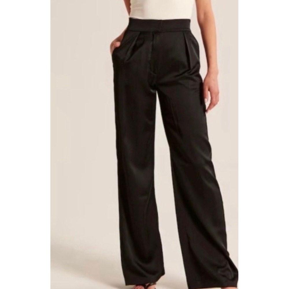 Abercrombie and Fitch High Rise Tailored Satin Pant Sz 24 S